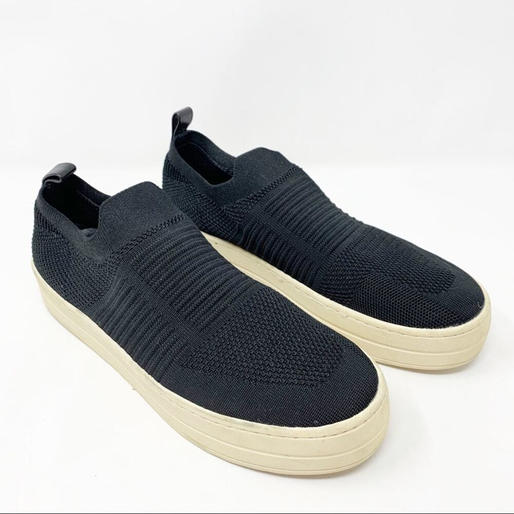 J/Slides Black Platform Slip On Sneakers Size 8.5